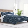 Kirkland's Home Navy Linear Reversible 3-Pc. Queen Quilt Set- Quilts