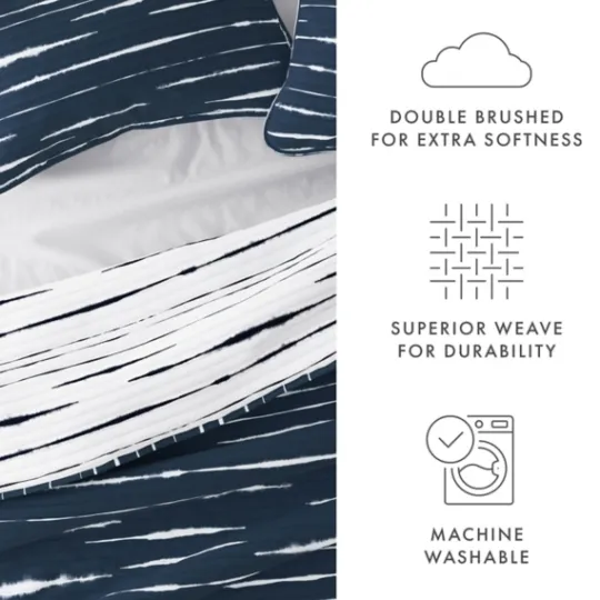Kirkland's Home Navy Linear Reversible 2-Pc. Twin Quilt Set- Quilts