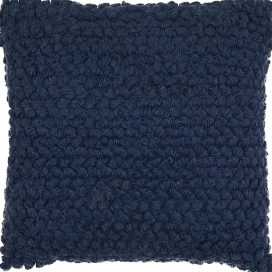Kirkland's Home Navy Looped Yarn Wool Pillow- Pillows