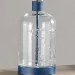Kirkland's Home Navy Metal And Glass Jar Table Lamp- Table Lamps
