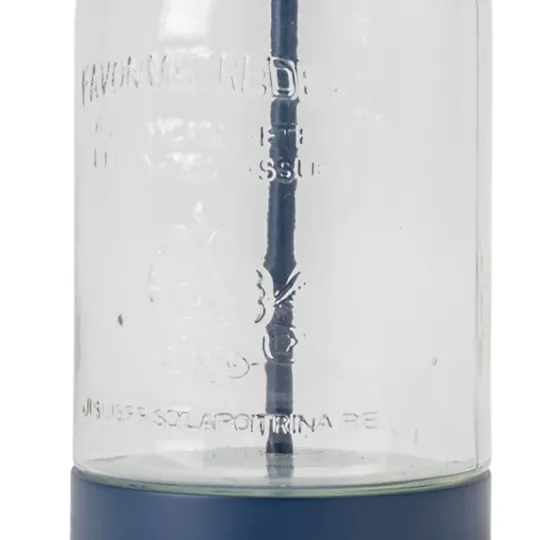 Kirkland's Home Navy Metal And Glass Jar Table Lamp- Table Lamps