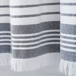 Kirkland's Home Navy Nantucket Fringe Curtain Panel Set, 95 In.- Curtains & Drapes