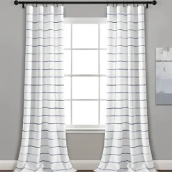 Kirkland's Home Navy Ombre Stripe Curtain Panel Set, 95 In.- Curtains & Drapes