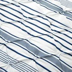 Kirkland's Home Navy Pintuck Stripe Full/Queen 5-Pc. Comforter Set- Comforters