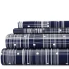 Kirkland's Home Navy Plaid Polka Dot 3-Pc. Twin Sheet Set- Bed Sheets