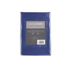 Kirkland's Home Navy Satin Standard 2-Pc. Pillow Case Set- Bed Sheets