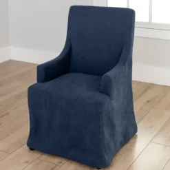 Kirkland's Home Navy Slipcover Captain Dining Chair- Dining Chairs