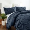Kirkland's Home Navy Soft Pinched 3-Pc. King Duvet Cover Set- Duvets