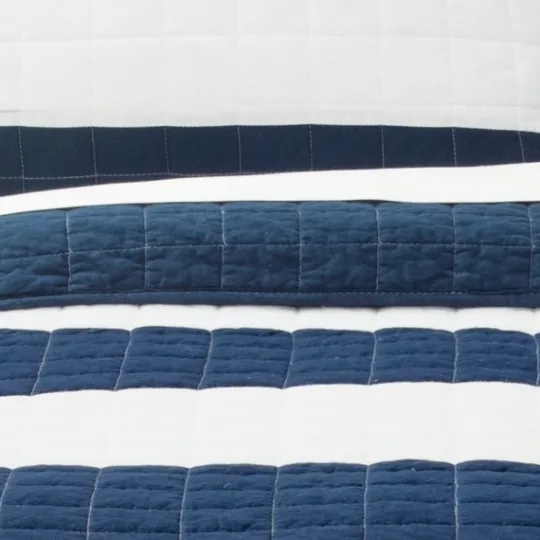 Kirkland's Home Navy Stripe 3-Pc. Full/Queen Quilt Set- Quilts