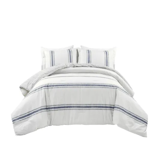 Kirkland's Home Navy Stripe 3-Pc. King Comforter Set- Comforters