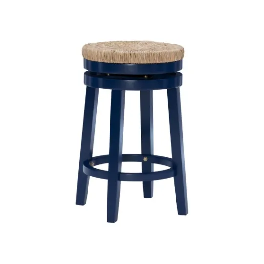 Kirkland's Home Navy Swivel Frame Counter Stool- Bar Stools & Counter Height Stools