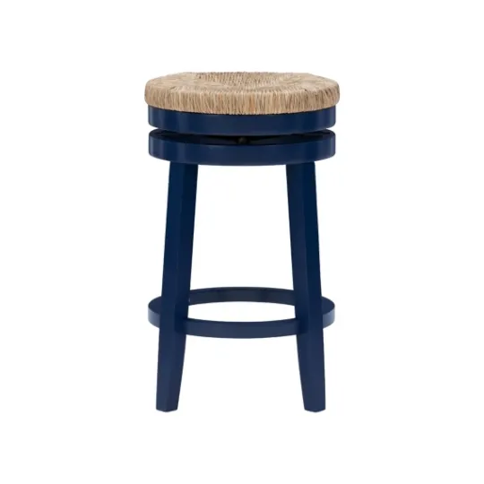 Kirkland's Home Navy Swivel Frame Counter Stool- Bar Stools & Counter Height Stools