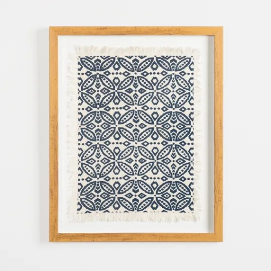 Kirkland's Home Navy Tapestry Framed Wall Plaque- Wall Plaques