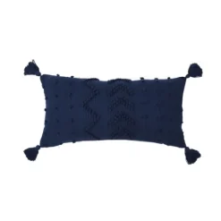 Kirkland's Home Navy Textured Lumbar Pillow- Pillows