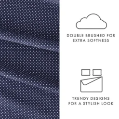 Kirkland's Home Navy Tiny Hearts 3-Pc. Twin Sheet Set- Bed Sheets