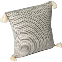 Kirkland's Home Navy Trapeze Organic Cotton Throw Pillow- Pillows