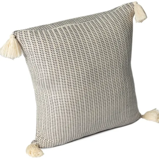 Kirkland's Home Navy Trapeze Organic Cotton Throw Pillow- Pillows