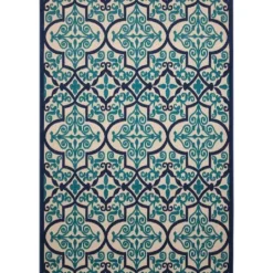 Kirkland's Home Navy Trellis Outdoor Area Rug, 5X7- Outdoor Rugs