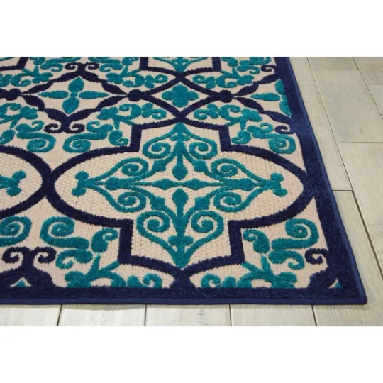 Kirkland's Home Navy Trellis Outdoor Area Rug, 5X7- Outdoor Rugs