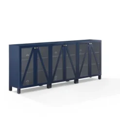 Kirkland's Home Navy Triangle 6-Door Wood Media Cabinet- Tv Stands & Media Consoles