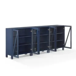 Kirkland's Home Navy Triangle 6-Door Wood Media Cabinet- Tv Stands & Media Consoles