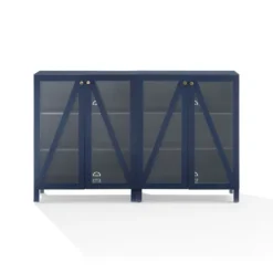 Kirkland's Home Navy Triangle 4-Door Wood Media Cabinet- Tv Stands & Media Consoles