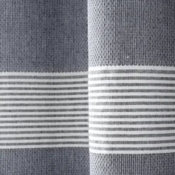 Kirkland's Home Navy Tucker Stripe Curtain Panel Set, 84 In.- Curtains & Drapes