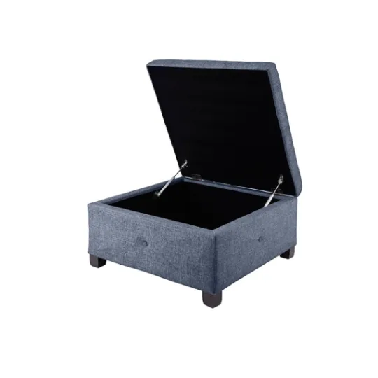 Kirkland's Home Navy Tufted Square Storage Ottoman- Benches & Ottomans