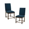 Kirkland's Home Navy Upholstered Wood Dining Chairs, Set Of 2- Dining Chairs