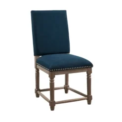 Kirkland's Home Navy Upholstered Wood Dining Chairs, Set Of 2- Dining Chairs