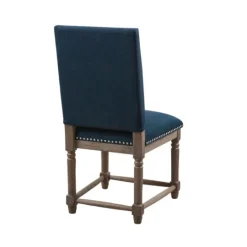 Kirkland's Home Navy Upholstered Wood Dining Chairs, Set Of 2- Dining Chairs