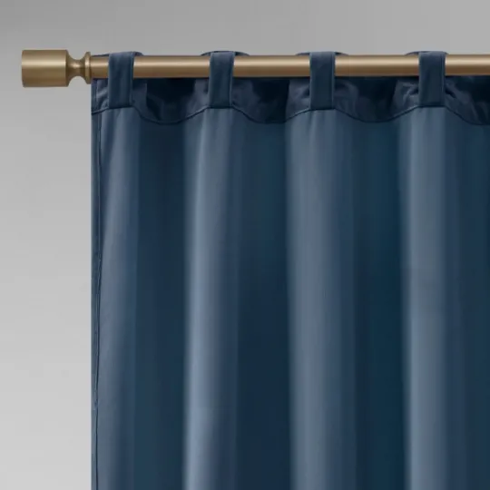 Kirkland's Home Navy Velvet Greta Curtain Panel Set, 95 In.- Curtains & Drapes