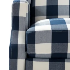 Kirkland's Home Navy Windowpane Plaid Recliner- Accent Chairs