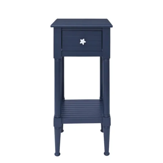 Kirkland's Home Navy Wood Coastal Compact Accent Table- Accent & End Tables
