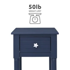 Kirkland's Home Navy Wood Coastal Compact Accent Table- Accent & End Tables