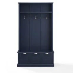 Kirkland's Home Navy Wood Storage Bench Hall Tree- Entryway Furniture