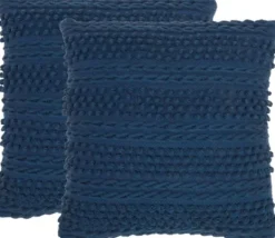 Kirkland's Home Navy Woven Stripes Throw Pillows, Set Of 2- Pillows