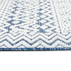 Kirkland's Home Navy Zig-Zag Ezra Indoor/Outdoor Area Rug, 7X9- Outdoor Rugs