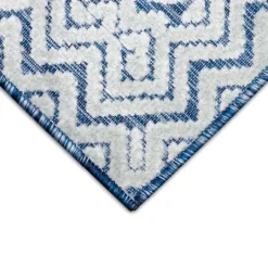 Kirkland's Home Navy Zig-Zag Ezra Indoor/Outdoor Area Rug, 4X7- Outdoor Rugs