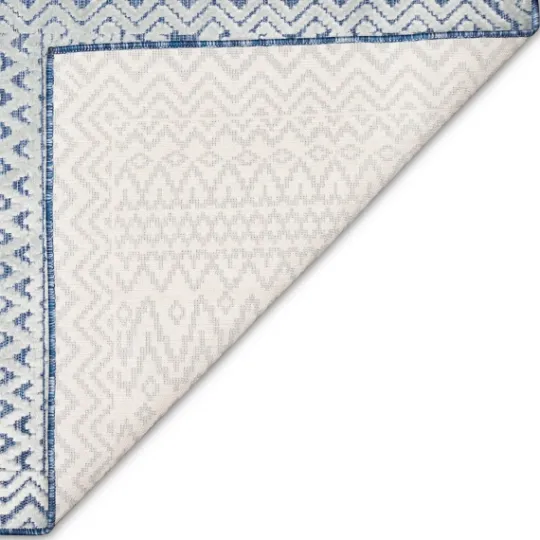 Kirkland's Home Navy Zig-Zag Ezra Indoor/Outdoor Area Rug, 4X7- Outdoor Rugs