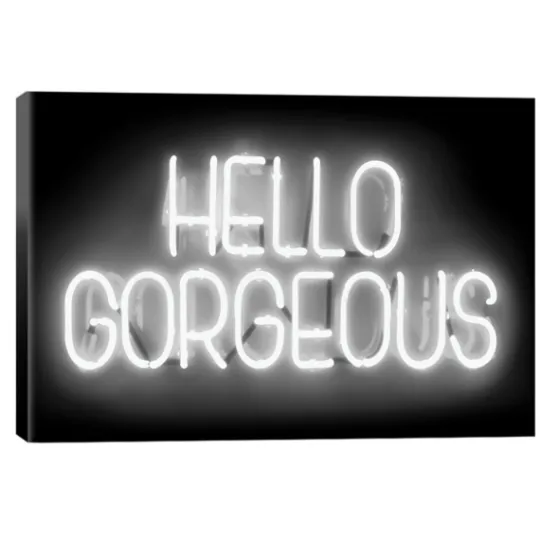 Kirkland's Home Neon Hello Gorgeous Canvas Art Print- Wall Quotes & Signs