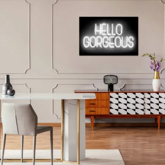 Kirkland's Home Neon Hello Gorgeous Canvas Art Print- Wall Quotes & Signs