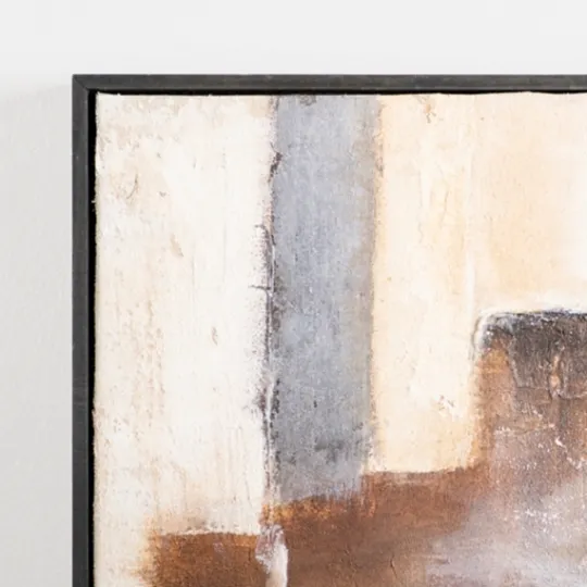 Kirkland's Home Neutral Abstract Hand Painted Framed Canvas Art- Canvas Art