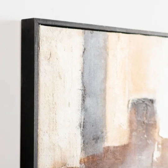 Kirkland's Home Neutral Abstract Hand Painted Framed Canvas Art- Canvas Art