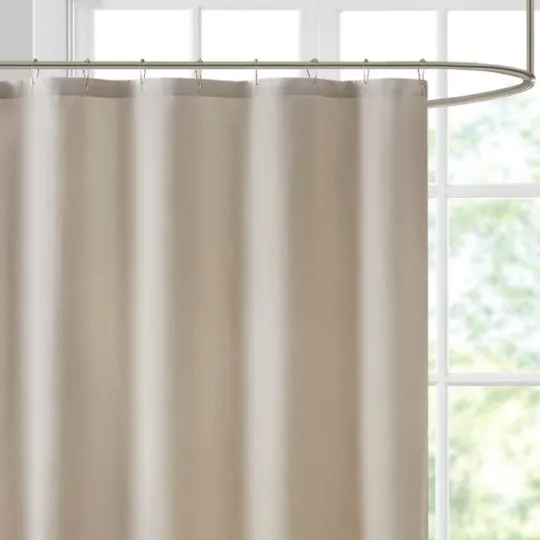 Kirkland's Home Neutral Block Embroidered Shower Curtain- Shower Curtains