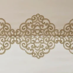 Kirkland's Home Neutral Block Embroidered Shower Curtain- Shower Curtains