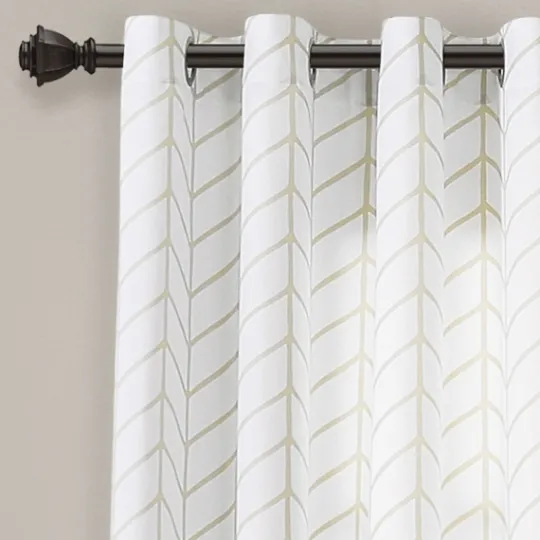 Kirkland's Home Neutral Chevron 2-Pc. Curtain Panel Set, 84 In.- Curtains & Drapes