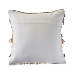 Kirkland's Home Neutral Embroidered Fringe Accent Pillow- Pillows