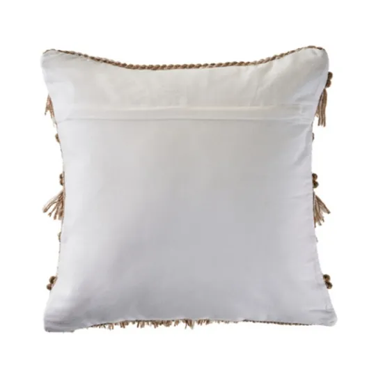 Kirkland's Home Neutral Embroidered Fringe Accent Pillow- Pillows