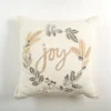 Kirkland's Home Neutral Flanged Joy Wreath Throw Pillow- Pillows
